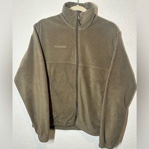 Columbia Men's Fleece Jacket Size Medium Light Brown